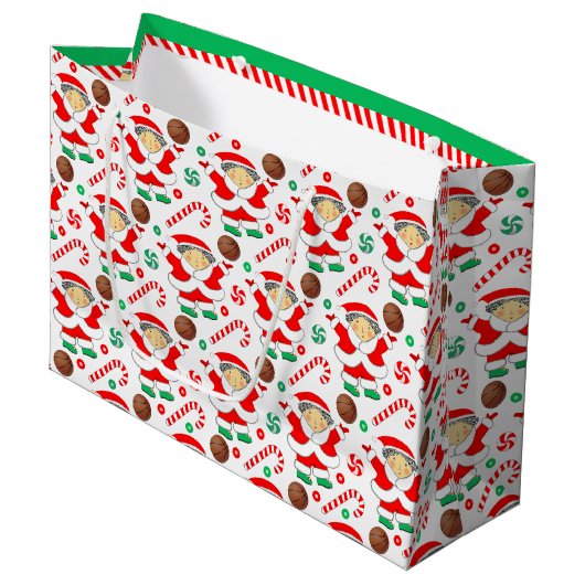 Meisjes Basketbal Kerstvakantie Groot Cadeauzakje (Voorkant Gekanteld)