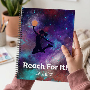 Meisjes Basketbal Motiverende Spiraal Notebook Notitieboek
