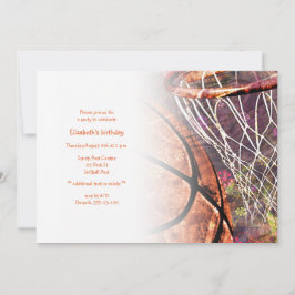 Meisjes basketbal party uitnodiging