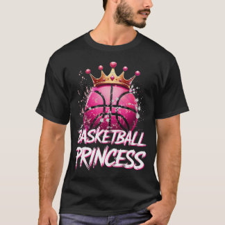 Meisjes Basketbal Prinses Roze Basketbal T-shirt