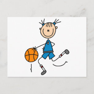 Meisjes Basketbal Speler T-shirts en Cadeaus Briefkaart
