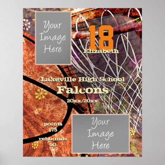 Meisjes Basketbal Speler Team Foto's Sport Poster (Voorkant)