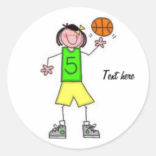 Meisjes basketbal Sticker (Voorkant)