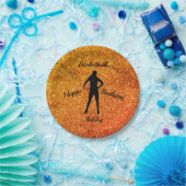 Meisjes Basketbal Verjaardag Sparkle Paper Borden Papieren Bordje (Feest)