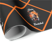 Meisjes Basketbal Waterverf gepersonaliseerd Cadeaupapier (Rol Hoek)