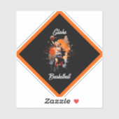 Meisjes Basketbal Waterverf gepersonaliseerd Sticker (Vel)