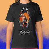 Meisjes Basketbal Waterverf gepersonaliseerd T-shirt