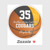 meisjes basketbalkleur zwart schoolteam sticker (Vel)