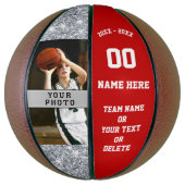 Meisjes Basketball Ball met je FOTO, tekst, kleur Basketbal (Verticaal)