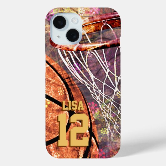 Meisjes Basketball girale roze paars Case-Mate iPhone Case (Achterkant)