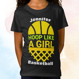 Meisjes Basketball Hoop als een meisje met T-shirt