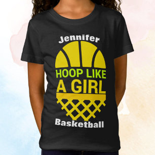 Meisjes Basketball Hoop als een meisje met T-shirt