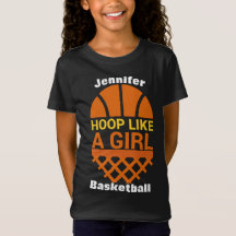 Meisjes Basketball Hoop als een meisje met T-shirt
