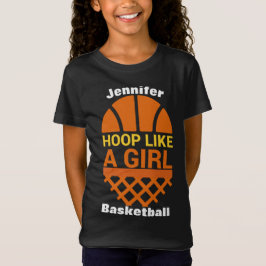 Meisjes Basketball Hoop als een meisje met T-shirt