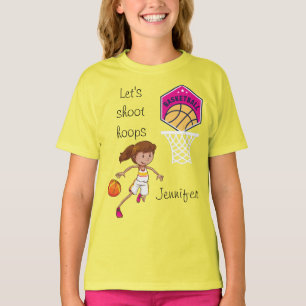 Meisjes Basketball "Let s Shoot Hoops" Aangepast T-shirt