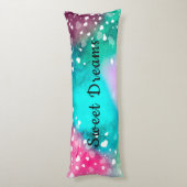 Meisjes Basketball Waterverf met drijvende harten Lichaamskussen (Achterkant (Verticaal))