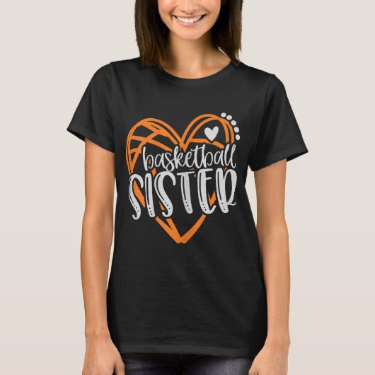 Meisjes Basketball Zuster Hartstoornissen T-shirt (Voorkant)