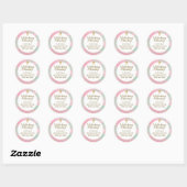 Meisjes Bautizo Roze Mintgroene Damast Gouden Krui Ronde Sticker (Vel)