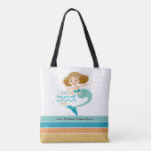 Meisjes Beach Weekend Zeemeermin gepersonaliseerd Tote Bag (Achterkant)