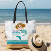 Meisjes Beach Weekend Zeemeermin gepersonaliseerd Tote Bag