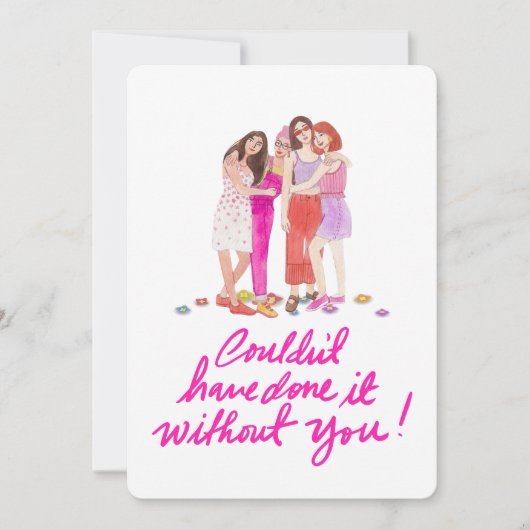 Meisjes Bedankt Vriendschap Zuster Wenskaart Feestdagenkaart (Voorkant)