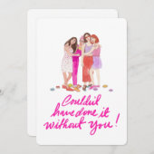 Meisjes Bedankt Vriendschap Zuster Wenskaart Feestdagenkaart (Voorkant / Achterkant)