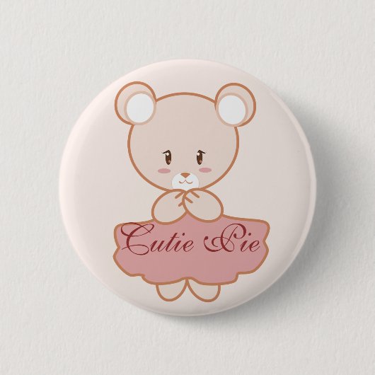 Meisjes Beer Ronde Button 5,7 Cm (Voorkant)