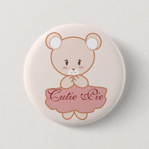 Meisjes Beer Ronde Button 5,7 Cm
