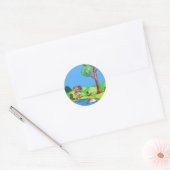 Meisjes Beer Ronde Sticker (Envelop)