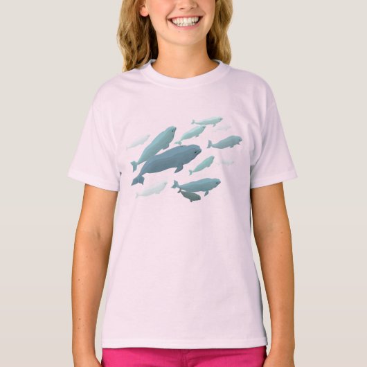 Meisjes Beluga Whale T-Shirt Cute Whale Art Shirte (Voorkant)