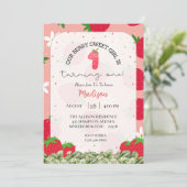 Meisjes Berry 1e verjaardag Aardbeienfeest Kaart (Staand voorkant)