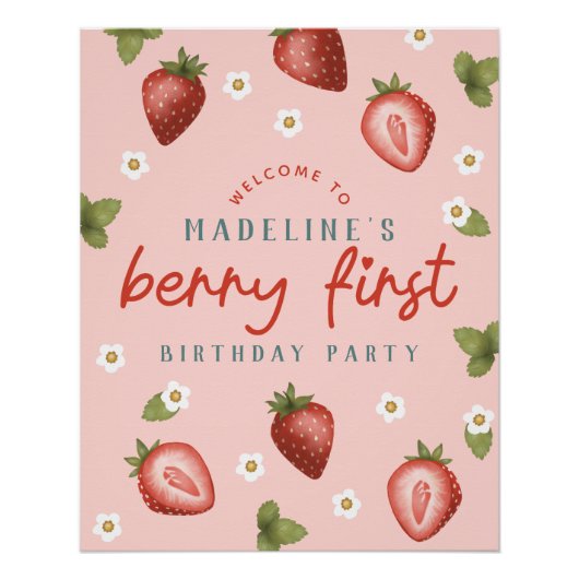 Meisjes Berry eerste Kinder eerste verjaardag welk Perfect Poster (Voorkant)