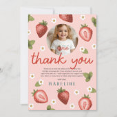 Meisjes Bes Eerst Kinderen 1e Verjaardag Foto Bedankkaart (Voorkant)