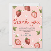 Meisjes Bes Eerste Kinderen 1e Verjaardag Bedankkaart (Voorkant)