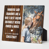 Meisjes beste vriend | Rustieke paardenfotobegraaf Fotoplaat (Zijkant)