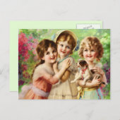 meisjes Beste vrienden Briefkaart (Voorkant / Achterkant)