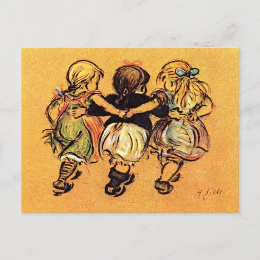 # Meisjes - Beste Vrienden - Zille Briefkaart (Voorkant)