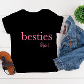 Meisjes Besties Zwarte Roze Heart T-Shirt