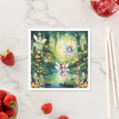 Meisjes betoverde bos feeën verjaardag servet (Insitu)