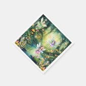 Meisjes betoverde bos feeën verjaardag servet (Hoek)
