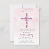 Meisjes bevestigingsuitnodiging, kruis en Waterver Kaart (Voorkant)