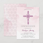 Meisjes bevestigingsuitnodiging, kruis en Waterver Kaart (Voorkant / Achterkant)