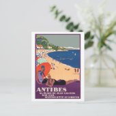 Meisjes bij Antibes Beach, Frankrijk, Riviera Briefkaart (Staand voorkant)