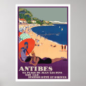 Meisjes bij Antibes Beach, Frankrijk, Riviera Poster (Voorkant)