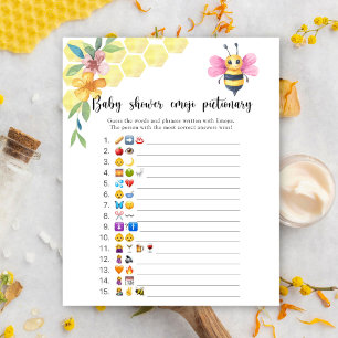 Meisjes Bij - baby shower emoji pictionary spel