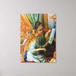 Meisjes bij de piano door Pierre Renoir Canvas Afdruk