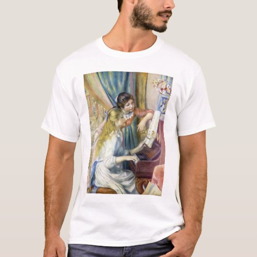 Meisjes bij de piano van Pierre Renoir T-shirt (Voorkant)