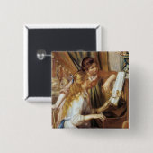 Meisjes bij de piano vierkante button 5,1 cm (Voorkant /achterkant)