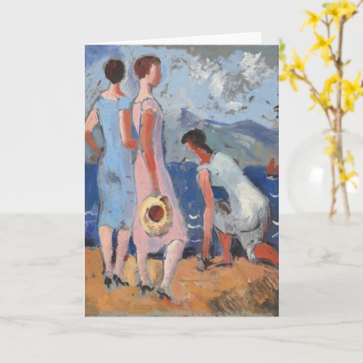 Meisjes bij het Zee | Christopher Wood Kaart (Gele Bloem)