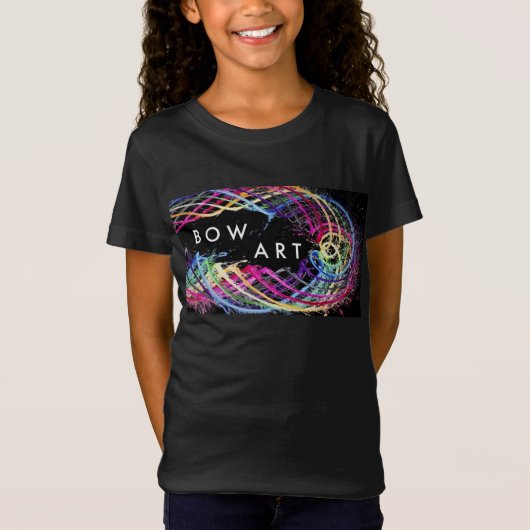 Meisjes Black Bow Art T Shirt (Voorkant)